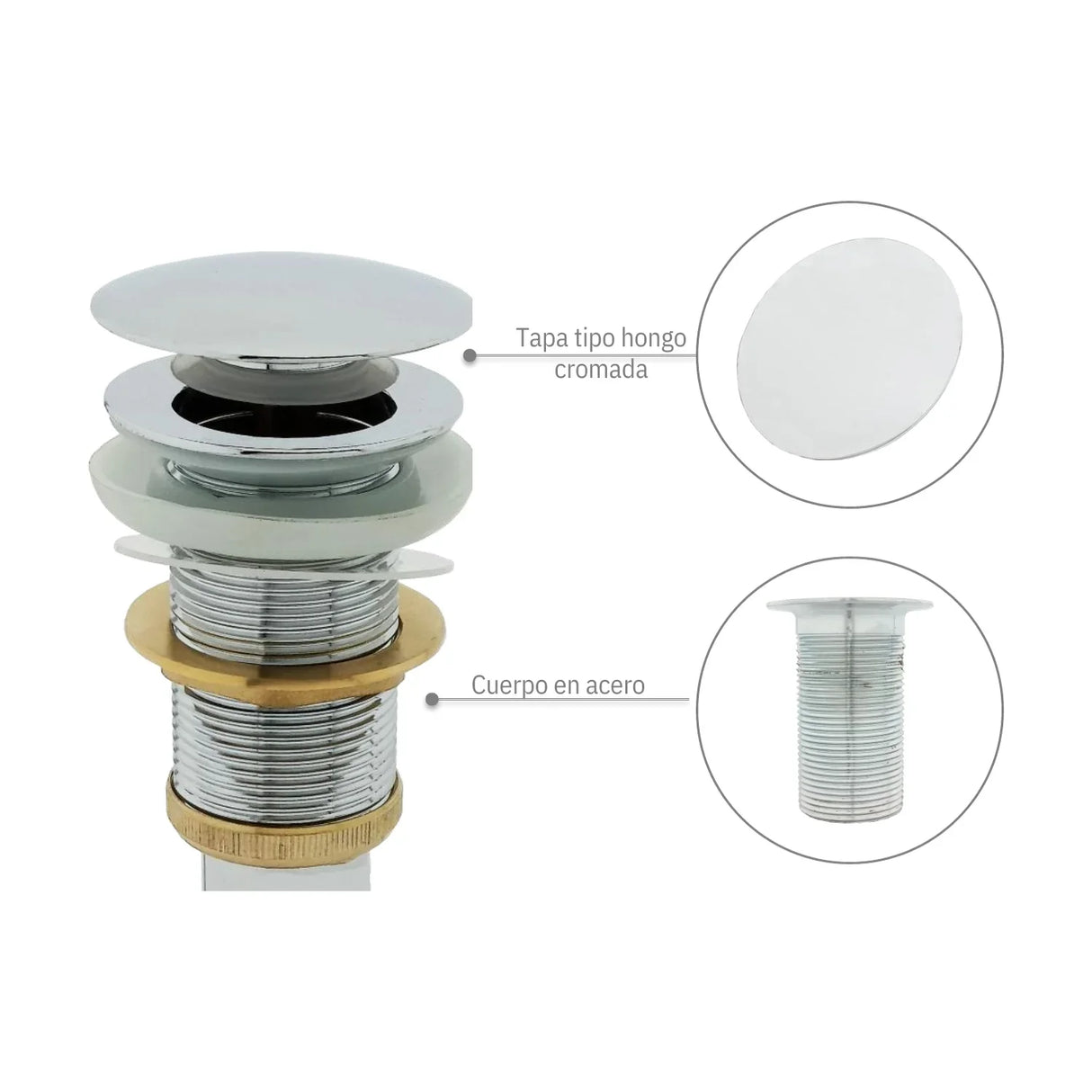 Desagüe para lavamanos Tipo Hongo