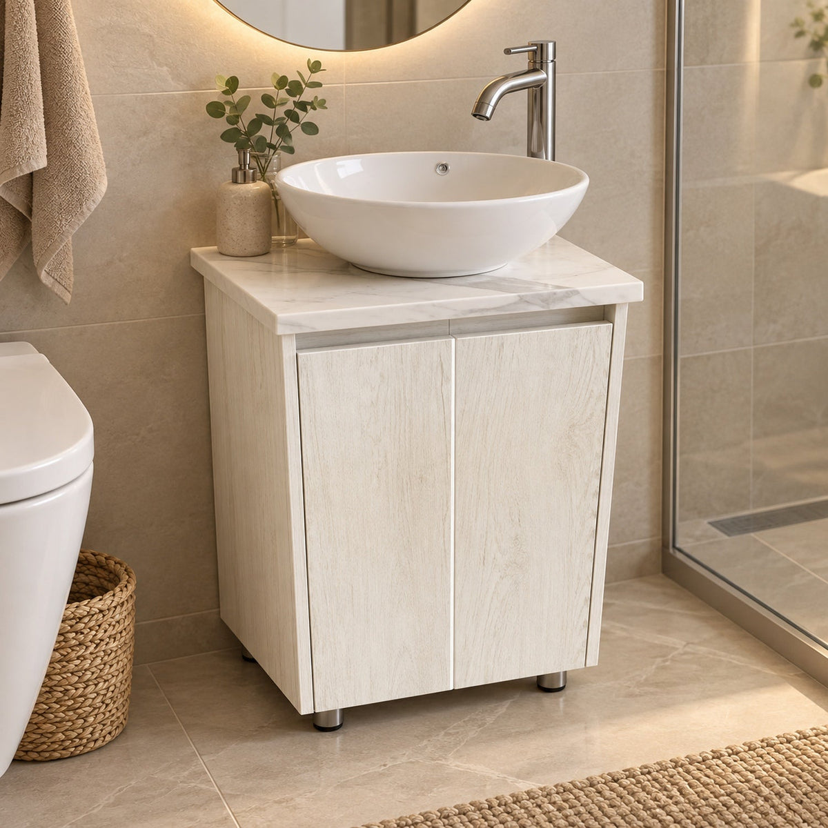 Combo Mueble De Baño RH Con Lavamanos En Mármol 41 X 41 Cm - ambientación cercana