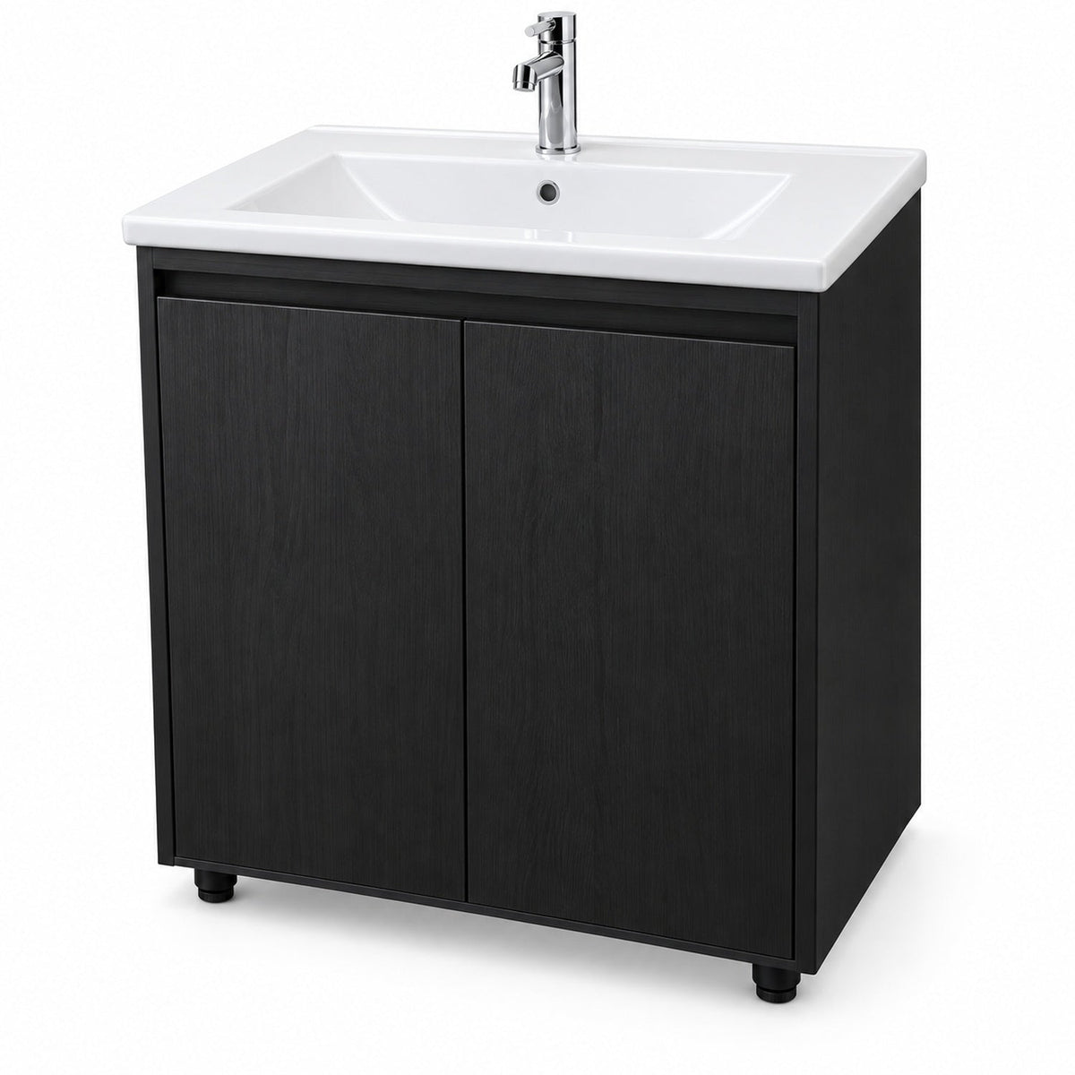 Combo Mueble De Baño RH Negro Con Lavamanos Cerámico 50 X 40 Cm - producto sobre fondo blanco