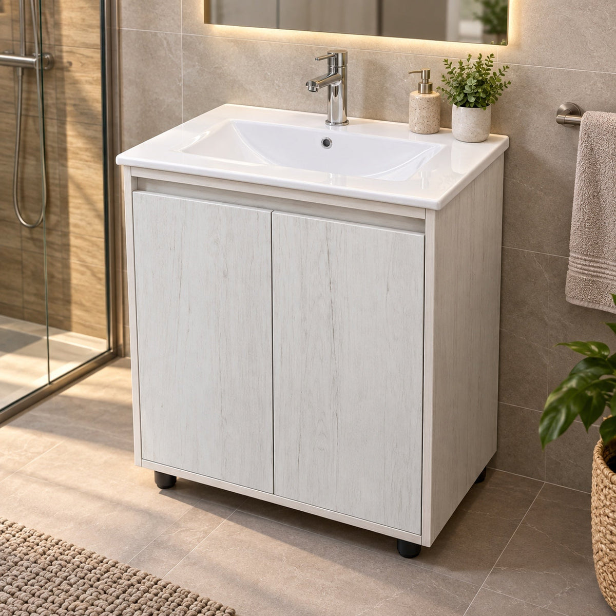 Combo Mueble De Baño RH Con Lavamanos Cerámico 60 X 40 Cm - ambientación cercana