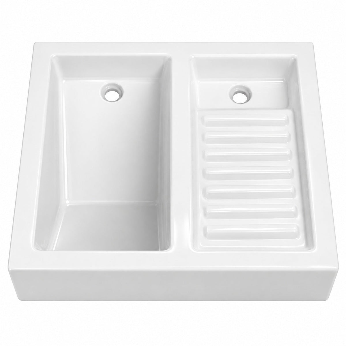 Lavarropa Cerámico Blanco Con Tabla De Lavar 60 X 60 Cm - producto sobre fondo blanco