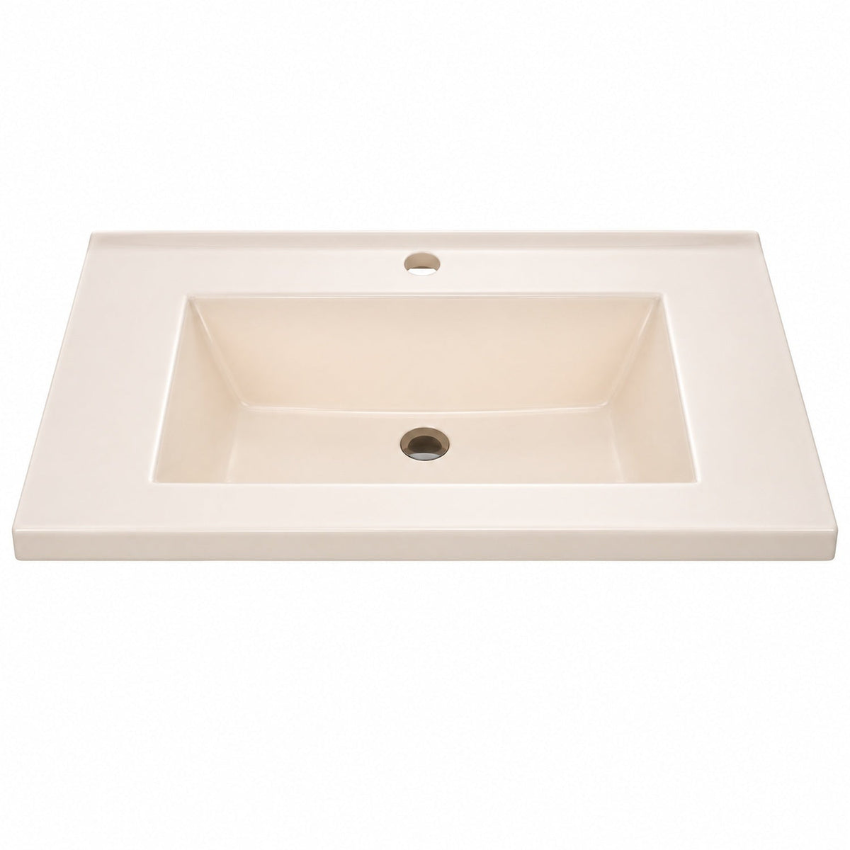 Lavamanos Integrado De Porcelana Beige 60 X 46 X 18 Cm - producto sobre fondo blanco
