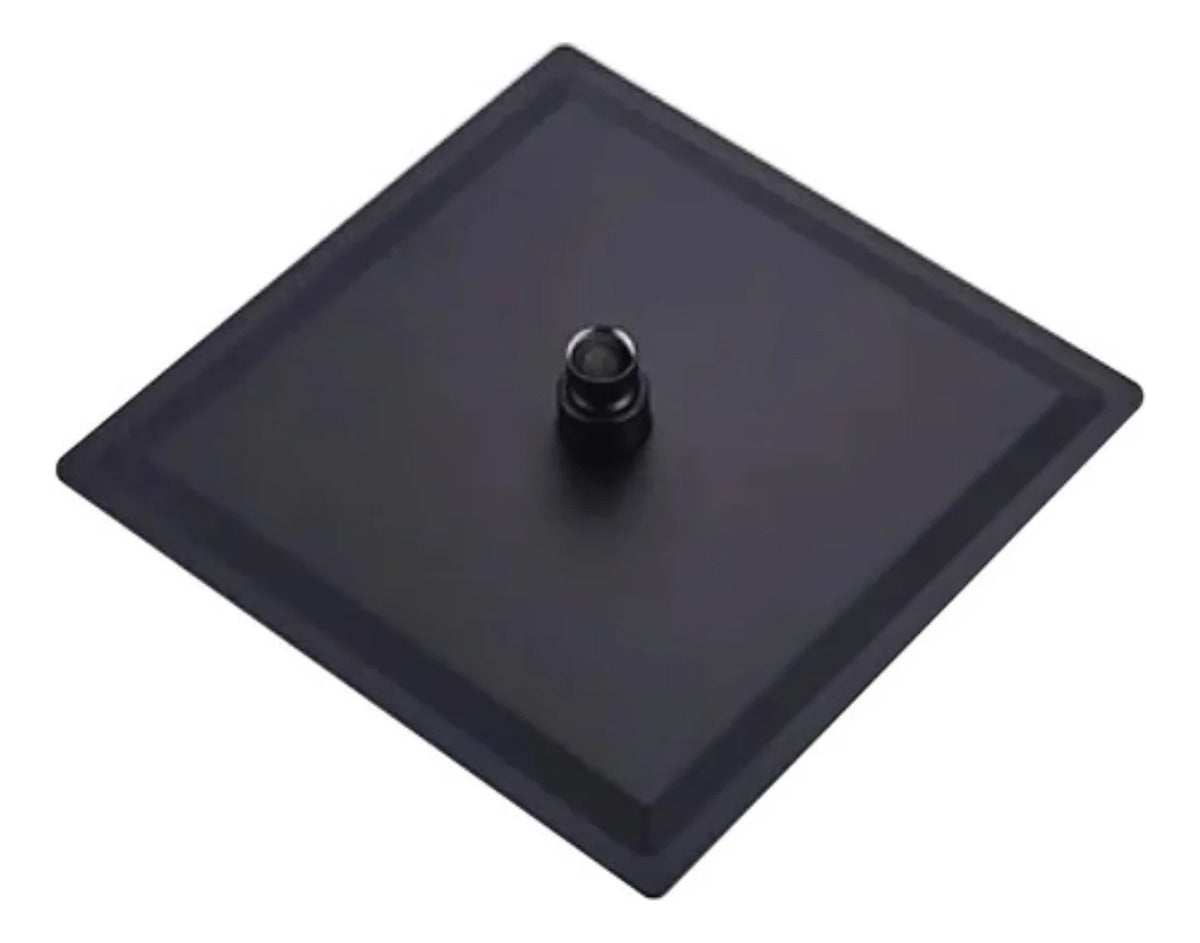 Ducha Regadera Cuadrada Color negro 20cm +Tubo