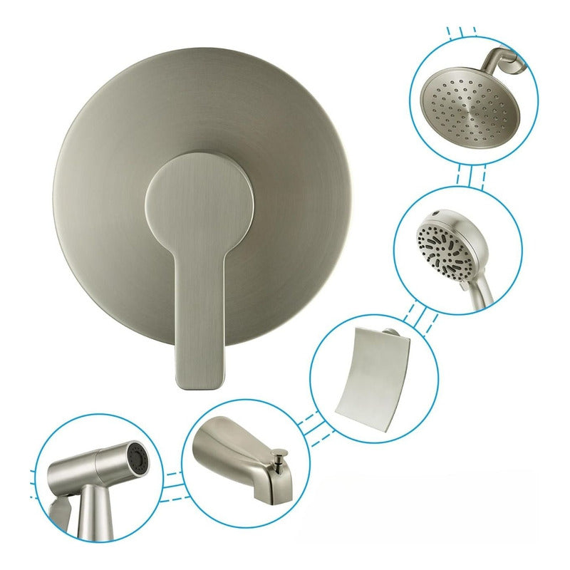 Griferia Ducha Monocontrol Inoxidable Satin Alta Calidad
