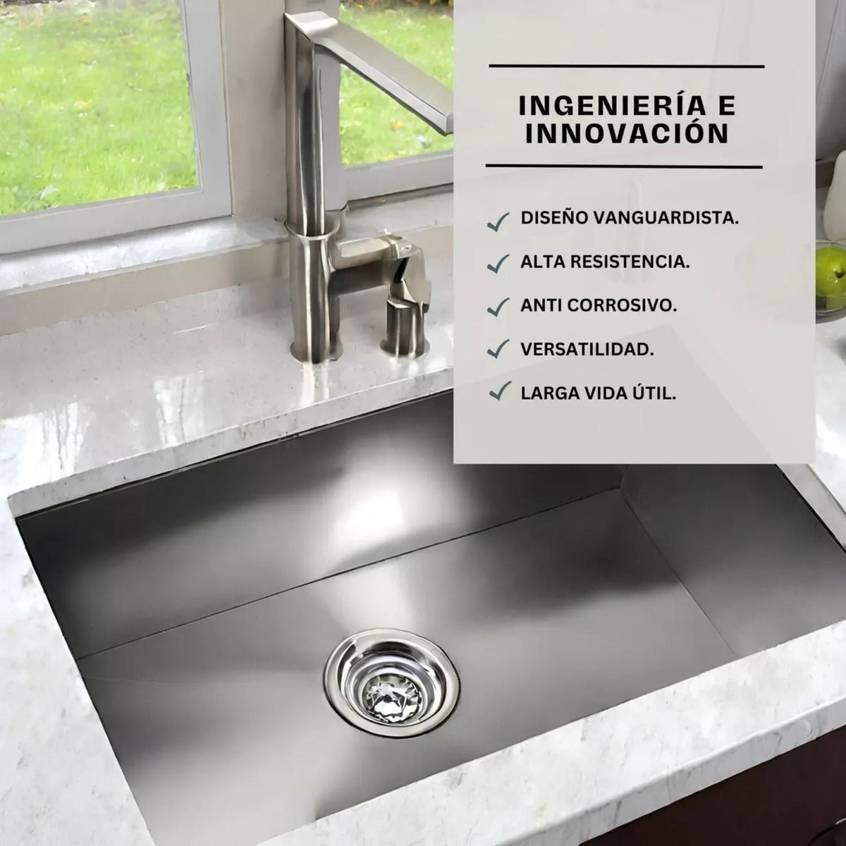 LAVAPLATOS SATINADO 55X45 EN ACERO INOX 304