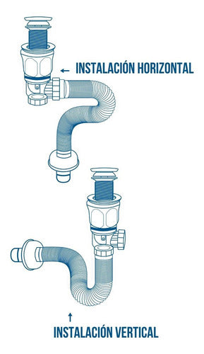 Pack X 2 Desague Push Sifon Universal Valvula Antiretorno