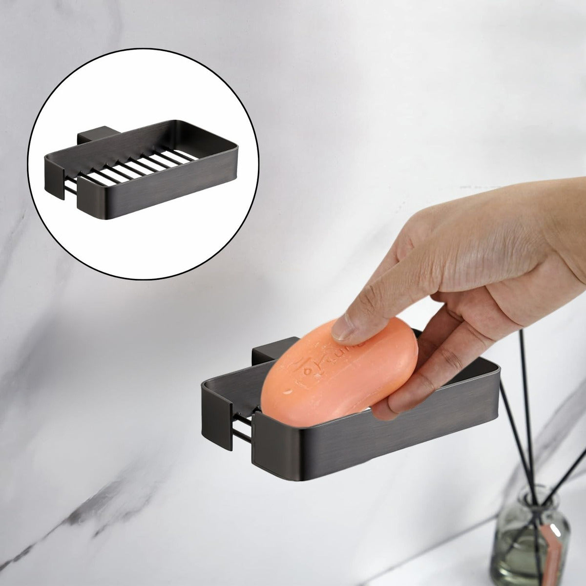 Jabonera Canasta Gris Níquel Antihuellas Kassel