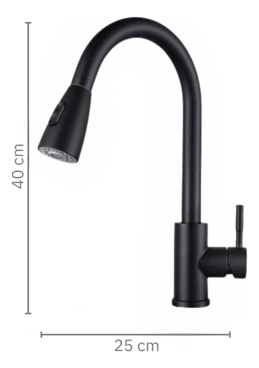 Grifería Monocontrol Lavaplatos Extensible Negro