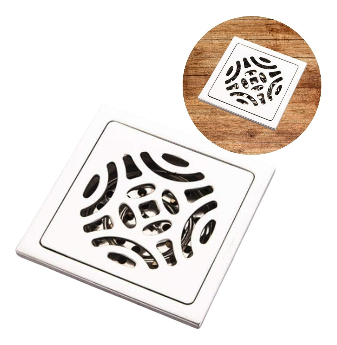 Rejilla Sifón Cuadrada de Lujo - 10x10 cm - Sistema Anti-Retorno y Diseño Elegante
