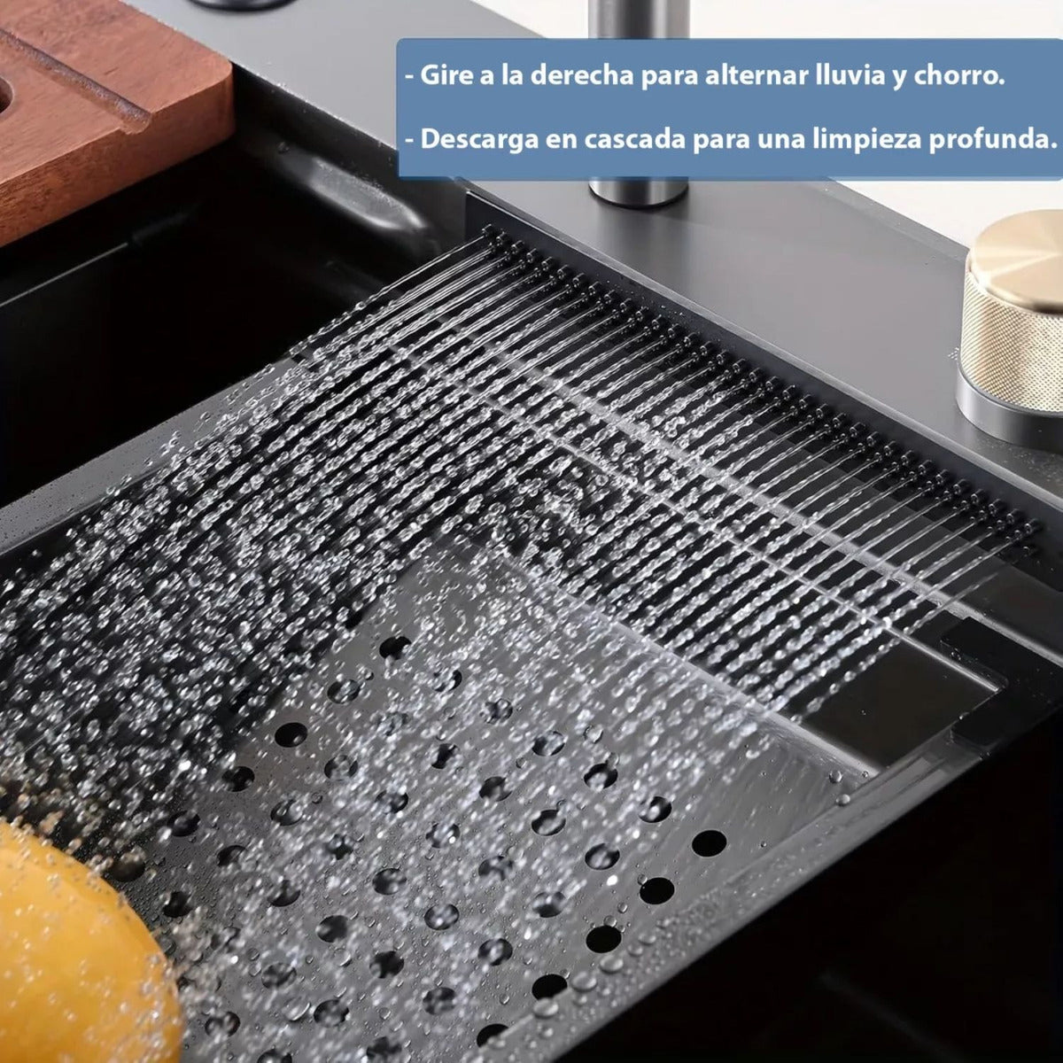 Lavaplatos Doble Negro - 75x46 cm en Acero Inoxidable 304