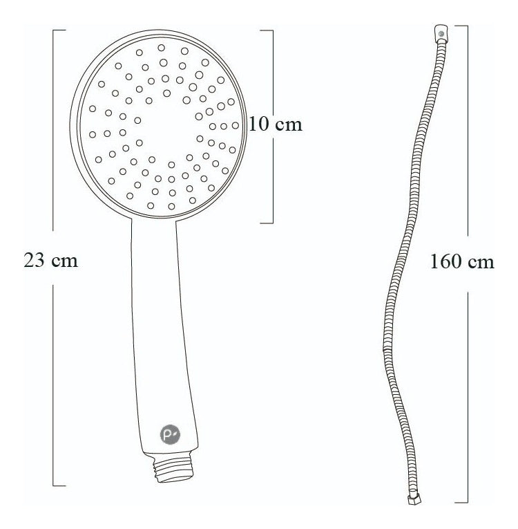 Tele-ducha Redonda Con Manguera Y Soporte En Abs Industrial