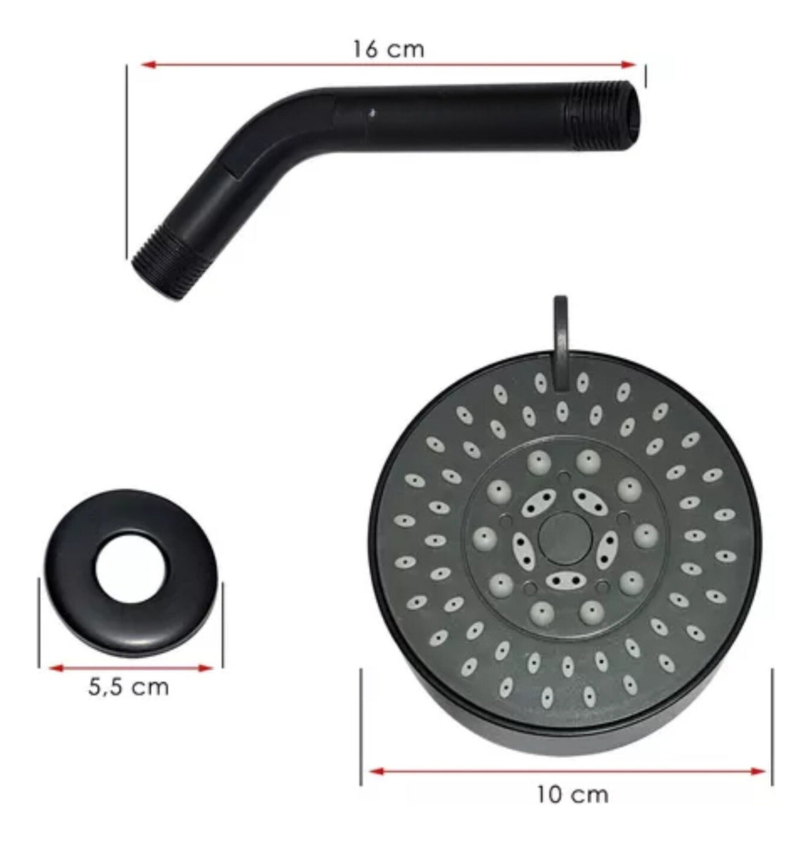 Regadera Ducha Negra