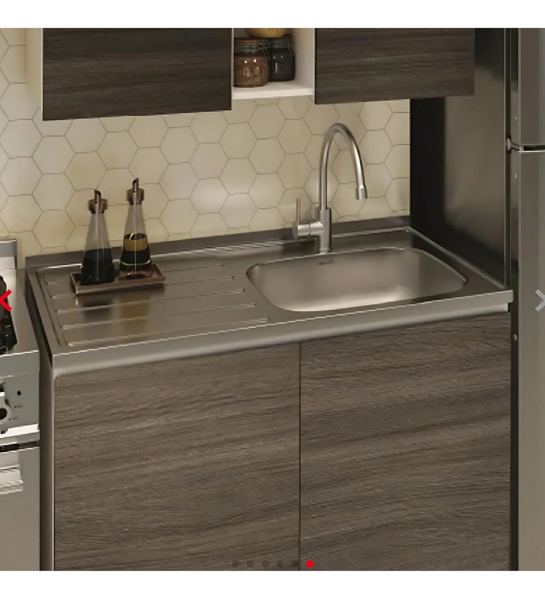 Lavaplatos Acero Inoxidable Poceta Derecha 1 * 0.52 Mts 1 hueco