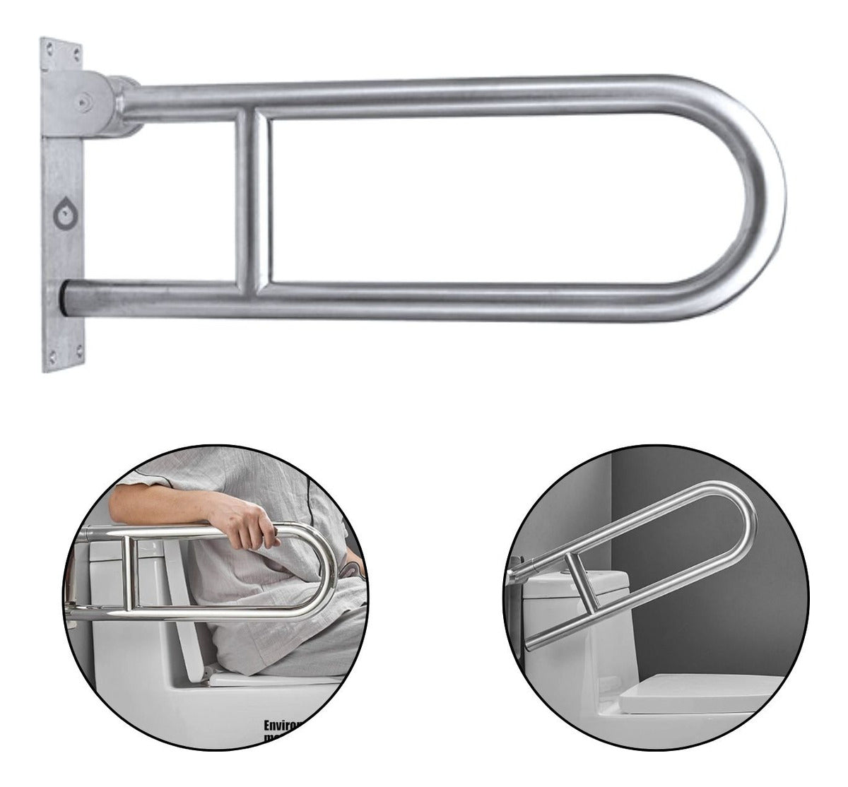 Barra De Seguridad Abatible 70cm En Acero Inoxidable