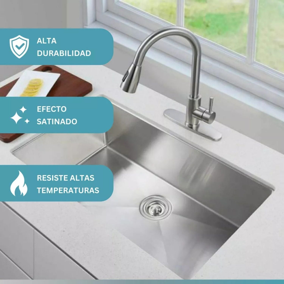 LAVAPLATOS SATINADO 55X45 EN ACERO INOX 304