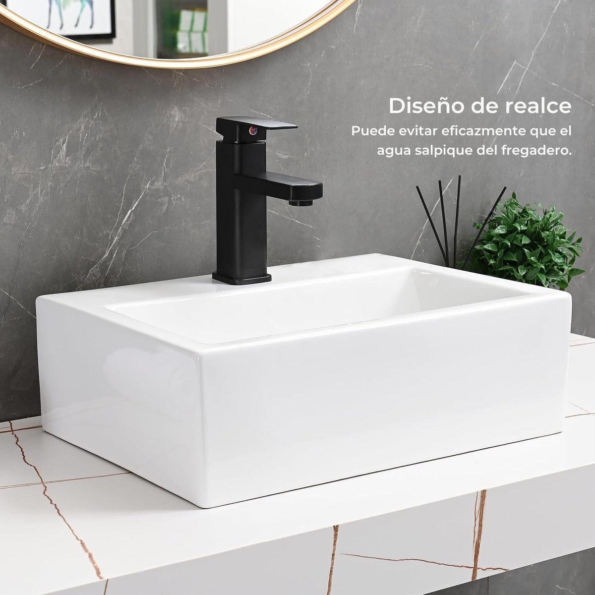 Lavamanos Cerámica Blanca 40,5x42cm - Sobreponer, Vessel