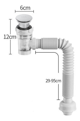 Pack X 2 Desague Push Sifon Universal Valvula Antiretorno