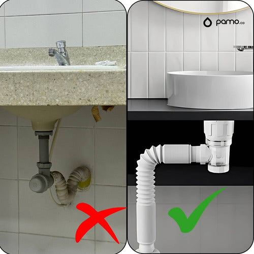 Pack X 2 Desague Push Sifon Universal Valvula Antiretorno