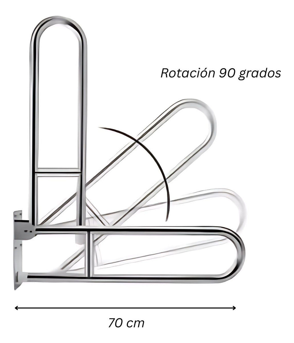 Barra De Seguridad Abatible 70cm En Acero Inoxidable