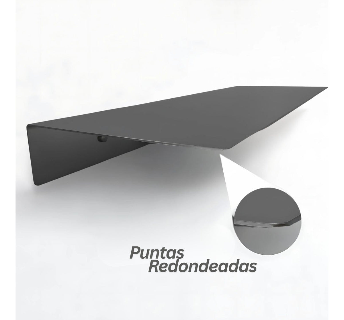 Repisa Moderna Rectangular Negra Aluminio 28 cm - Incluye Accesorios de Instalación