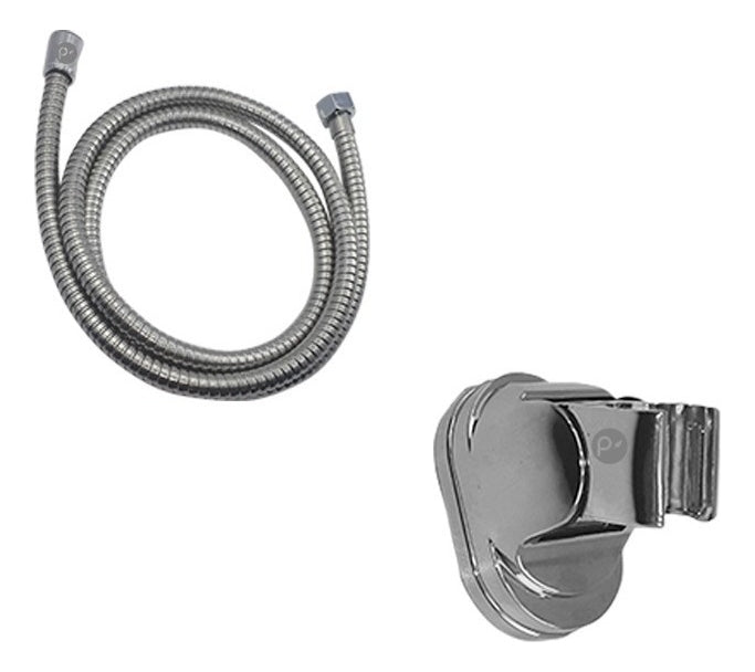 Tele-ducha Redonda Con Manguera Y Soporte En Abs Industrial