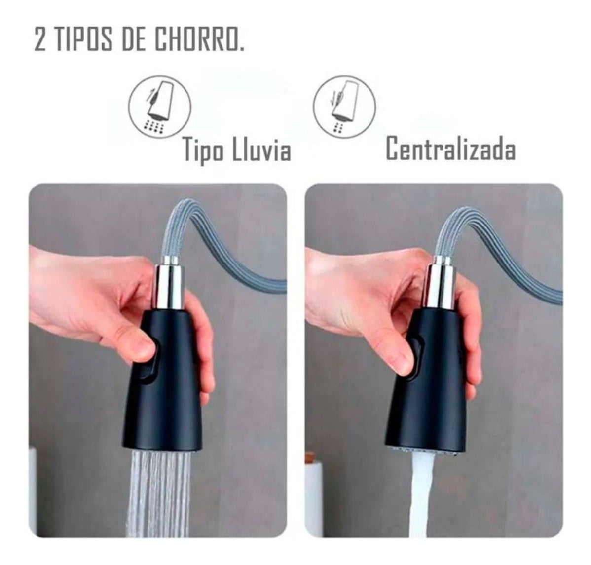 Grifería Monocontrol Lavaplatos Extensible Negro