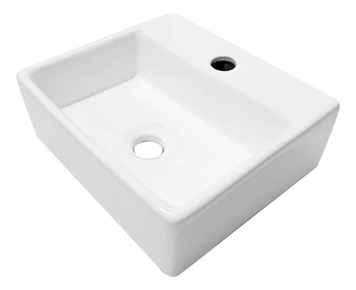 Lavamanos Cerámica Blanca 40,5x42cm - Sobreponer, Vessel