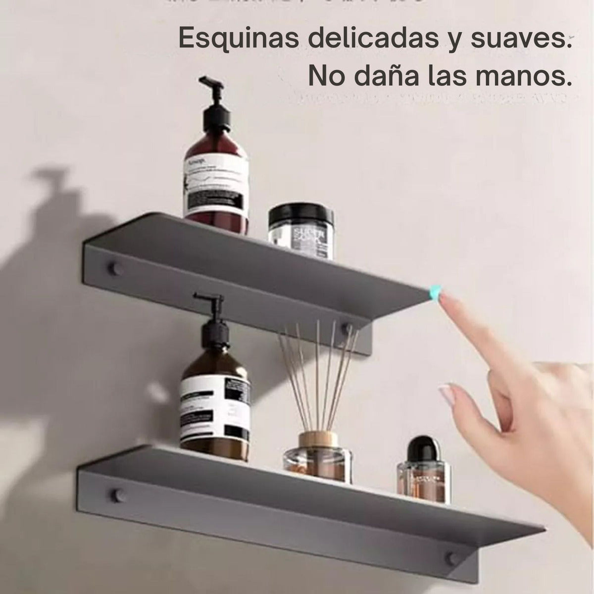 Repisa Moderna Rectangular Negra Aluminio 28 cm - Incluye Accesorios de Instalación