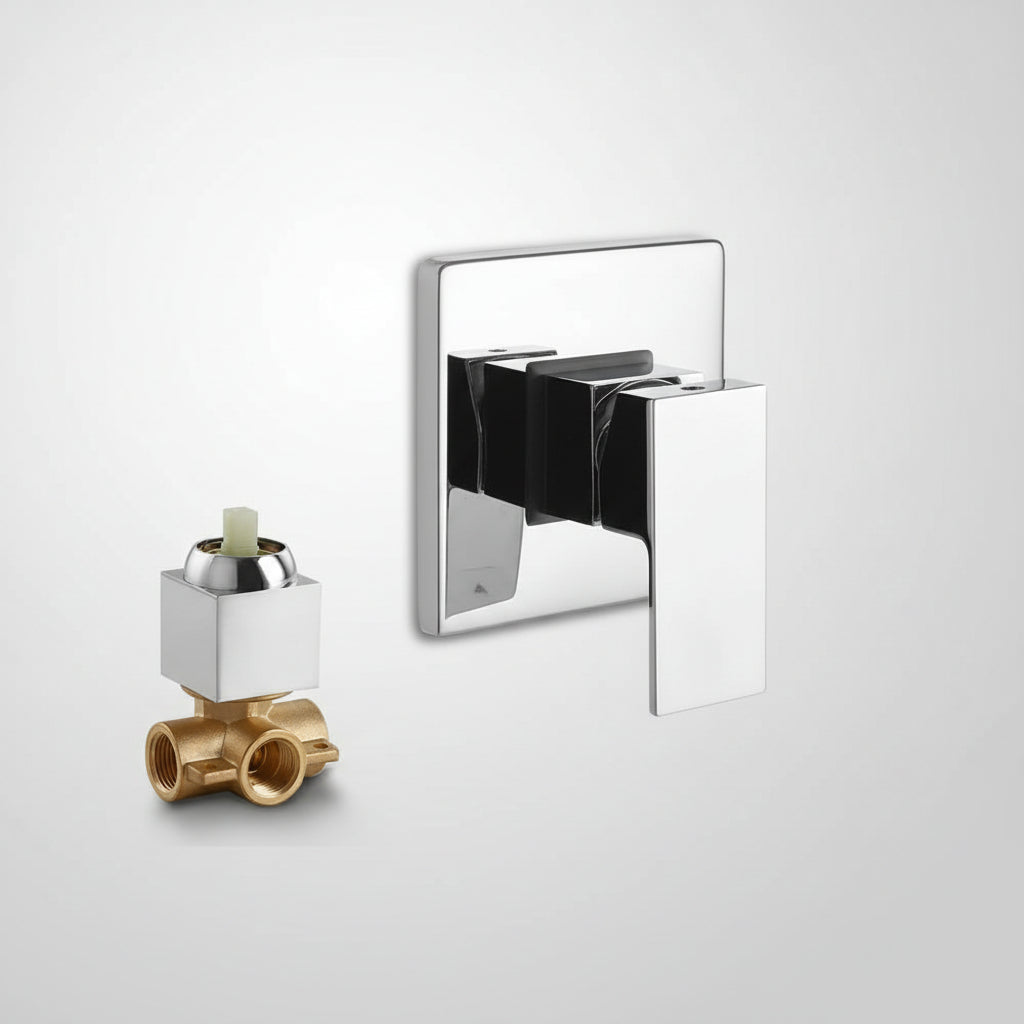 Mezcladora Monocontrol P/ducha Cuadrado Acabado Cromo Gris Cromado