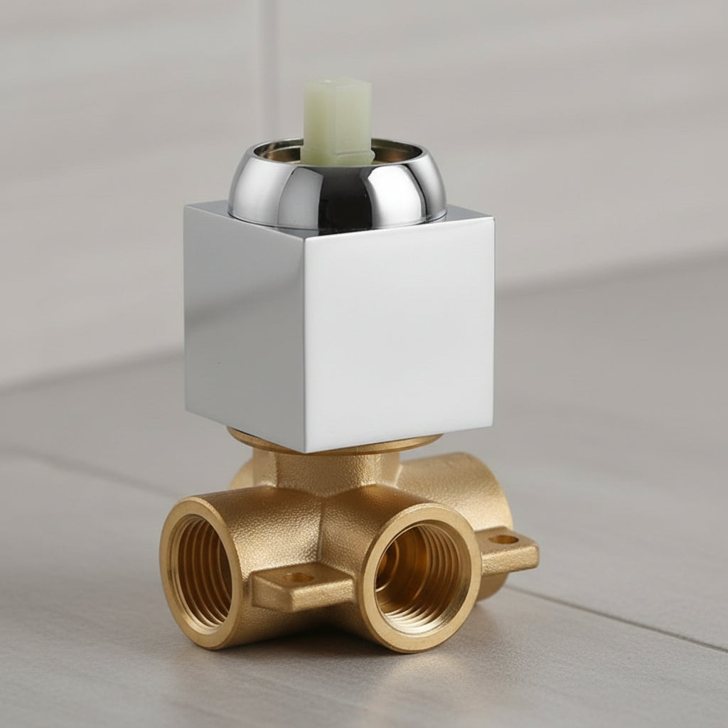 Mezcladora Monocontrol P/ducha Cuadrado Acabado Cromo Gris Cromado