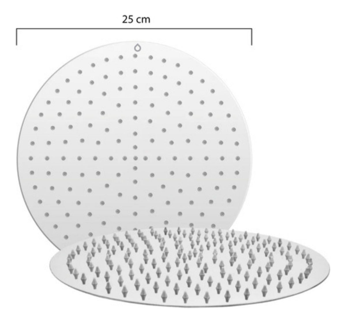 Regadera Acero Ultraplana 25 cms Redonda Alta Calidad Sin Tubo