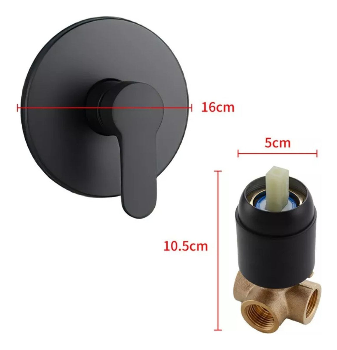 Set Conjunto Ducha Monocontrol Negro Metálico Redonda con Regadera 20 cm y Tubo