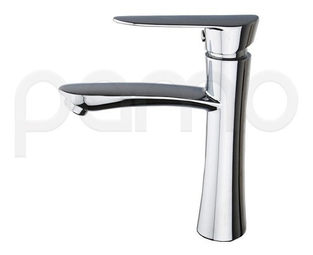 Llave Lavamanos Base Cilíndrico Curvo Manija Antioxidante