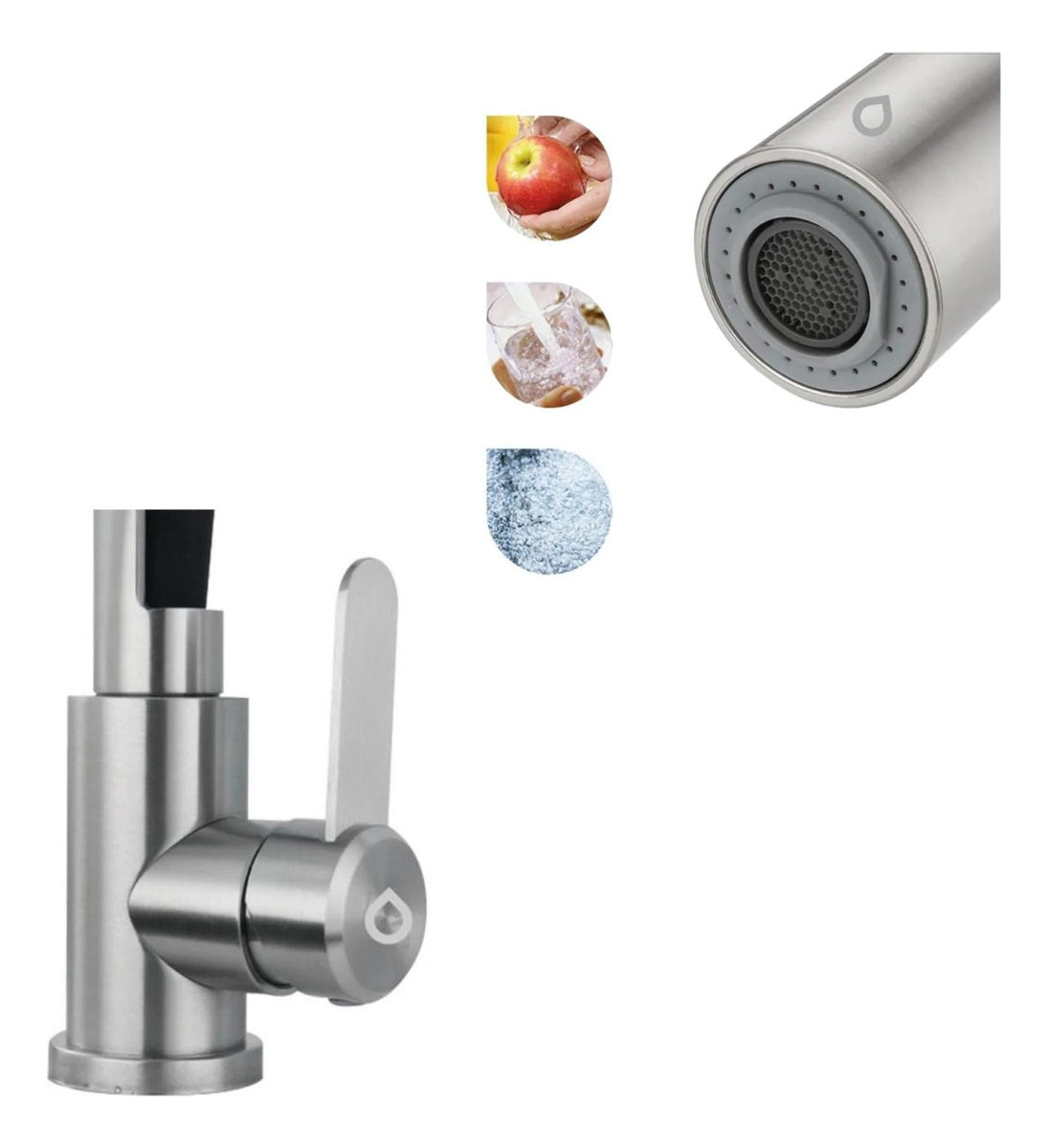 Grifería Para Cocina Cuello Flexible Monocontrol Negra