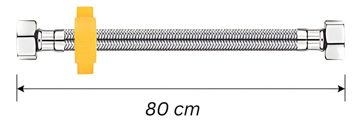 Acople Flexom‚trico 1/2"x1/2" Acero Inoxidable 80 cm