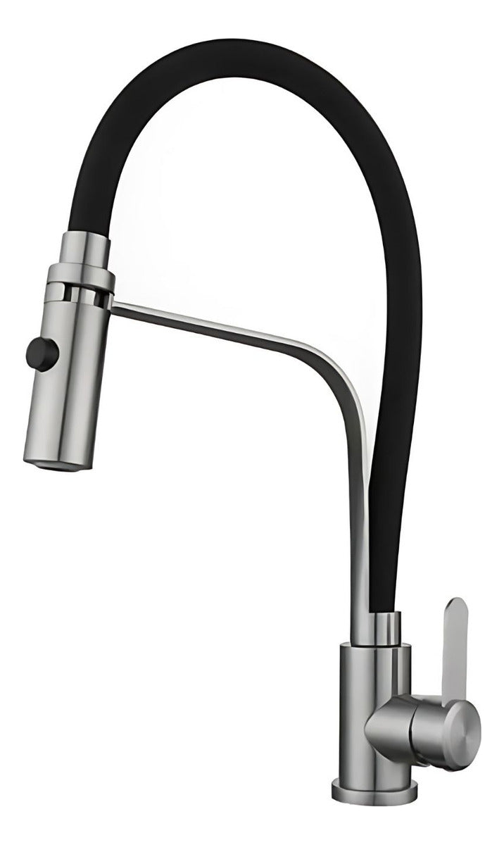 Grifería Para Cocina Cuello Flexible Monocontrol Negra