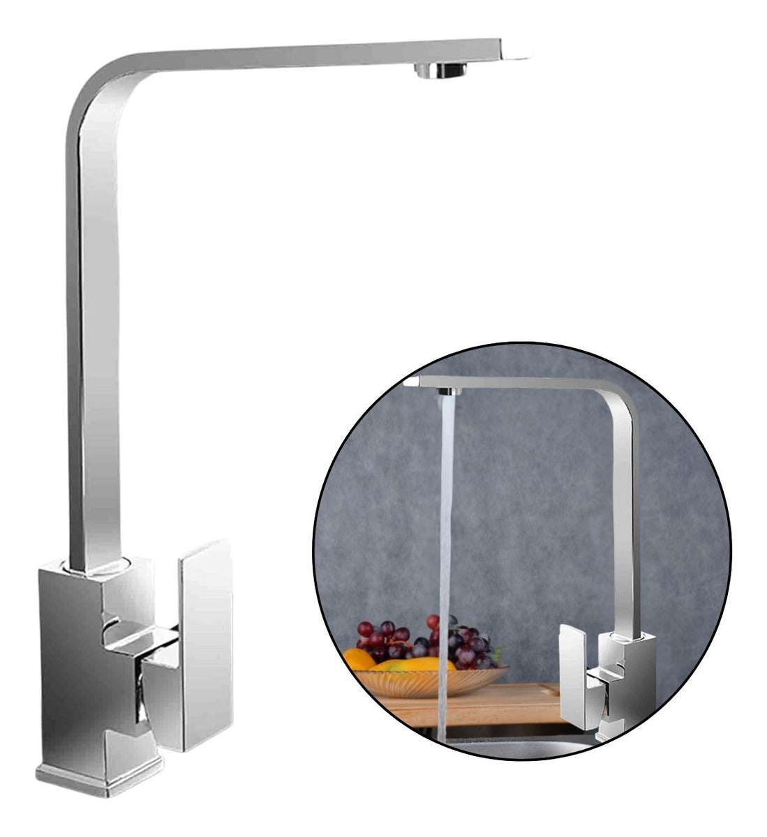 Grifer¡a Lavaplatos Monocontrol Tipo L Satinada Alta Calidad