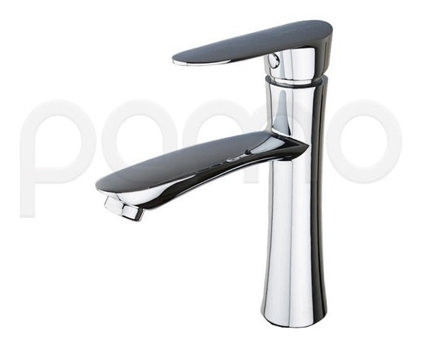 Llave Lavamanos Base Cilíndrico Curvo Manija Antioxidante