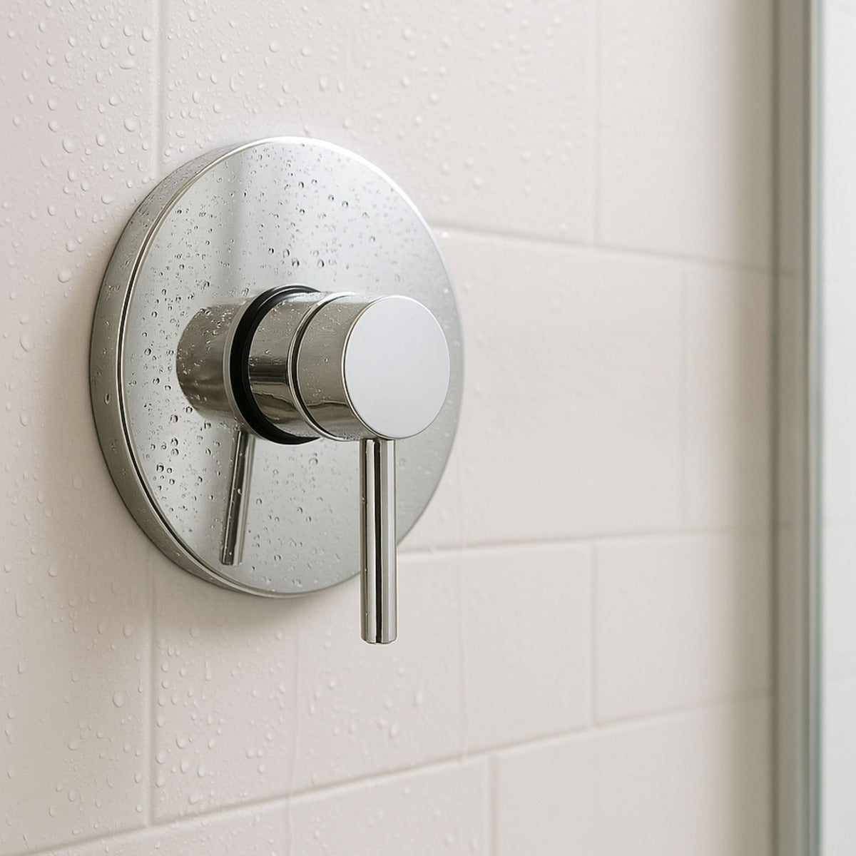 Griferia Ducha Monocontrol Redonda Cromo Brillante Lujo