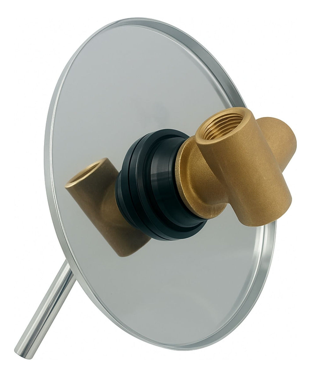 Griferia Ducha Monocontrol Redonda Cromo Brillante Lujo