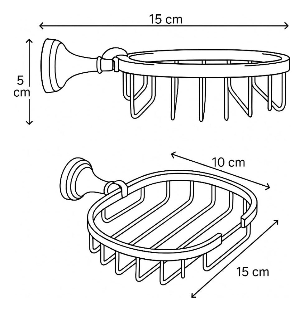 Jabonera Metálica Rejilla Redonda Cromada Anticorrosiva