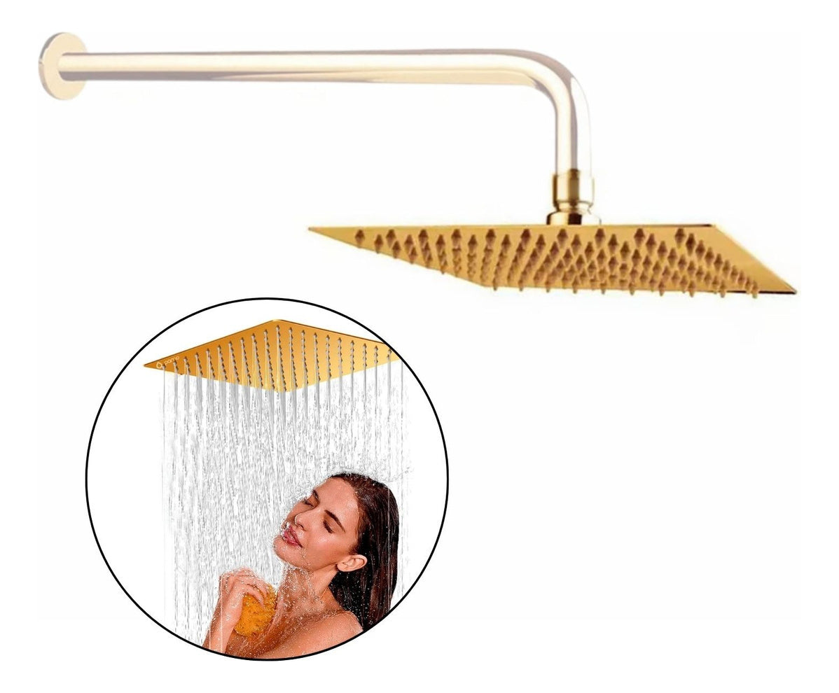 Regadera de Ducha en Acero SUS304 Dorada - 25 cm - Sin Tubo