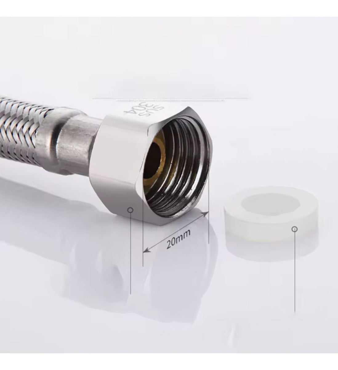 Acople Flexom‚trico 1/2"x1/2" Acero Inoxidable 80 cm