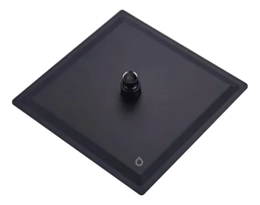 Ducha Regadera Cuadrada Color negro 25cm +Tubo