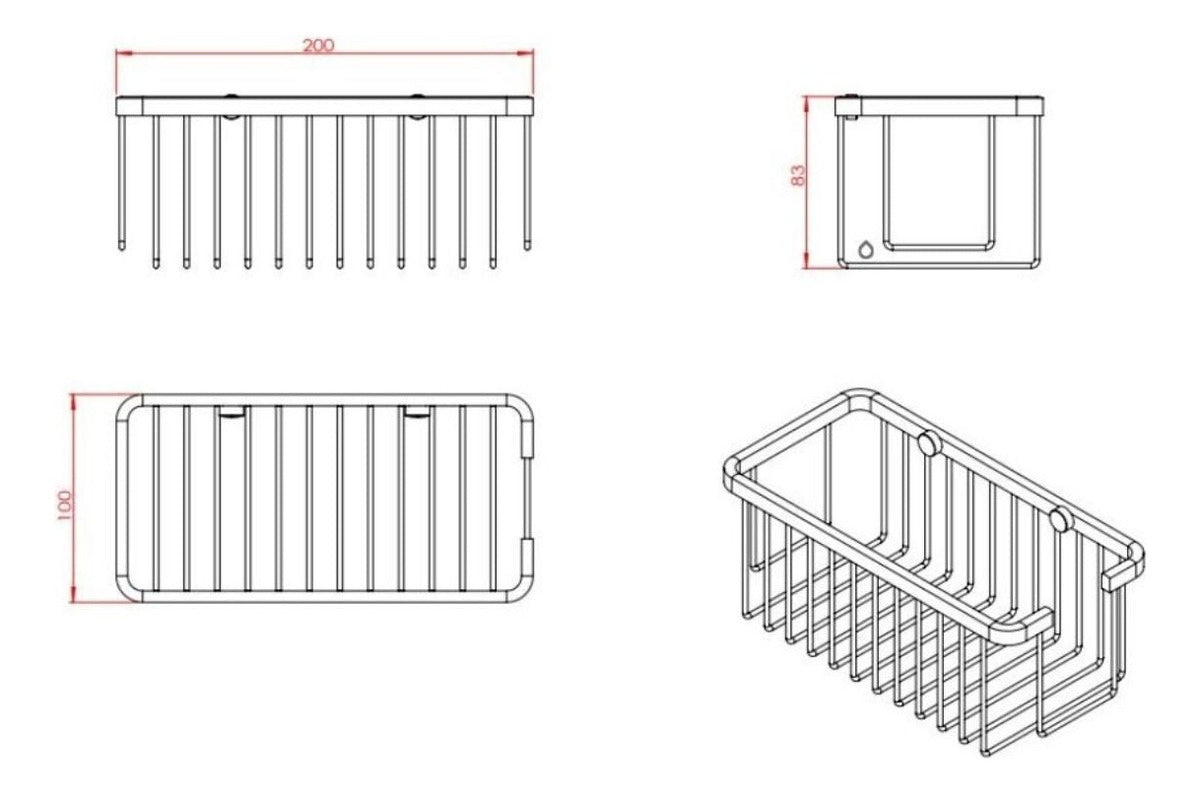 Jabonera Metálica Rectangular