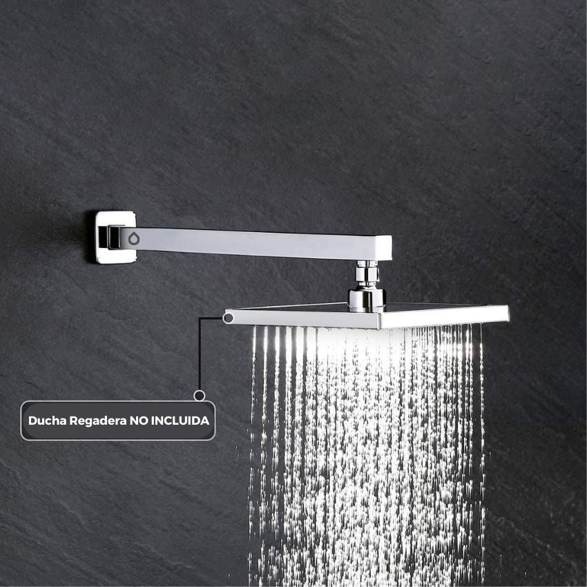 Tubo Regadera Cuadrado 40 cm Metálico