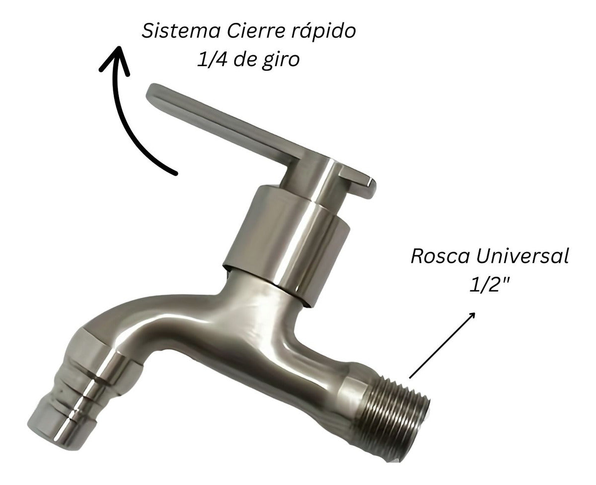 Llave de Acero Inoxidable Terminal, Cocina, Baño, Lavadora, Jardín