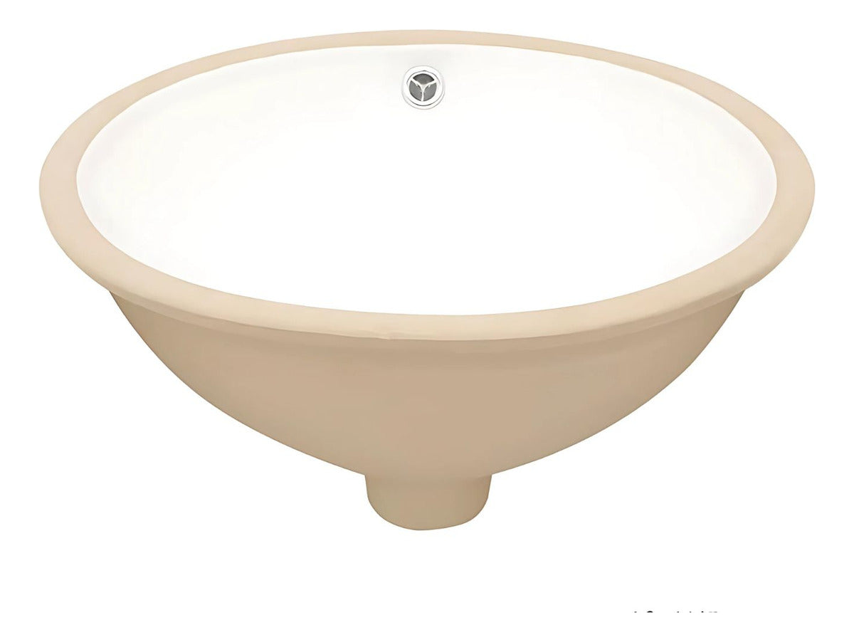 Lavamanos De Bajo Poner Vancouver Blanco Ovalado Con Rebose 42x34x20 Cm