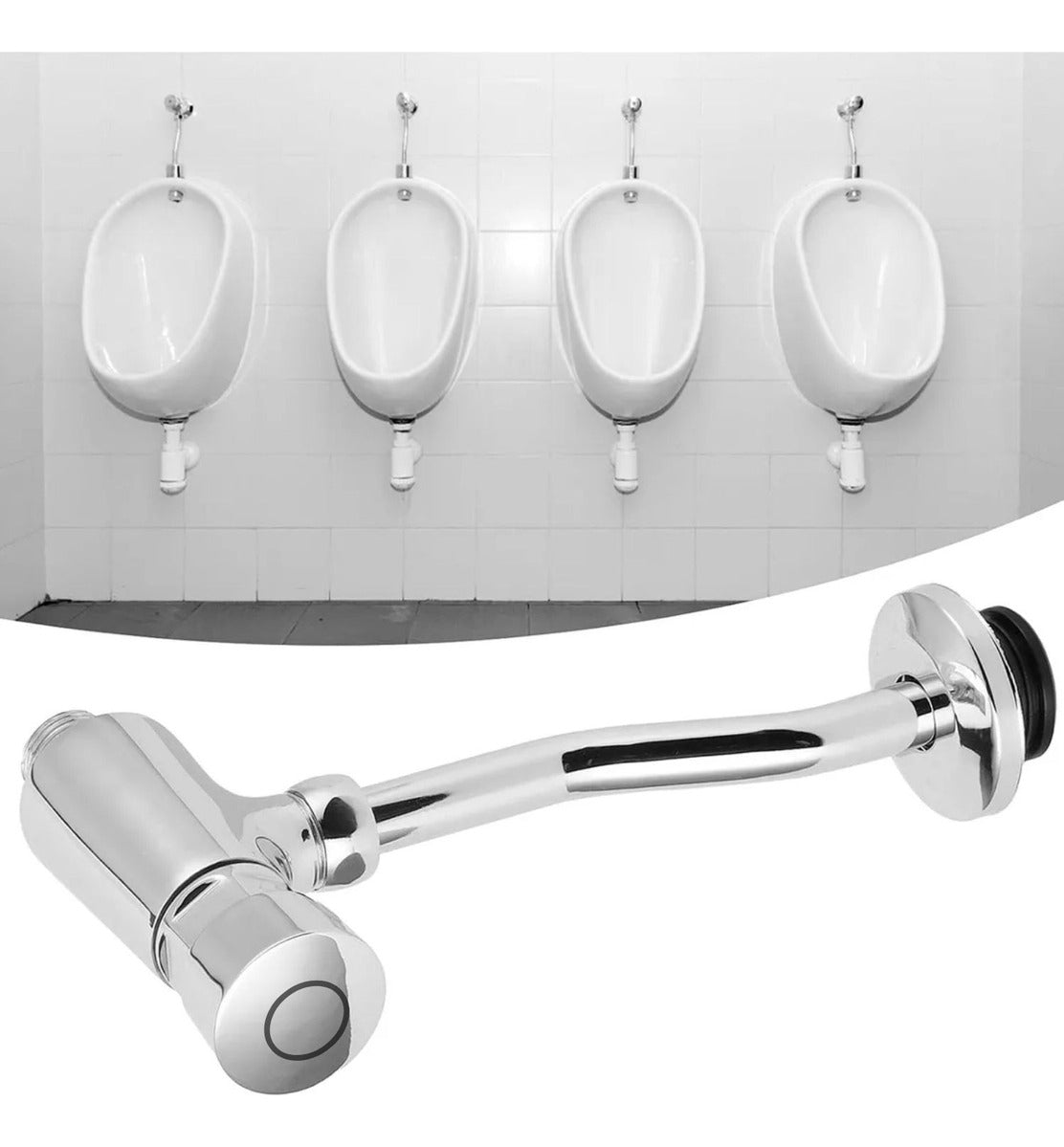 Grifería para Orinal de Push - Sistema de Cierre Automático - Cromada