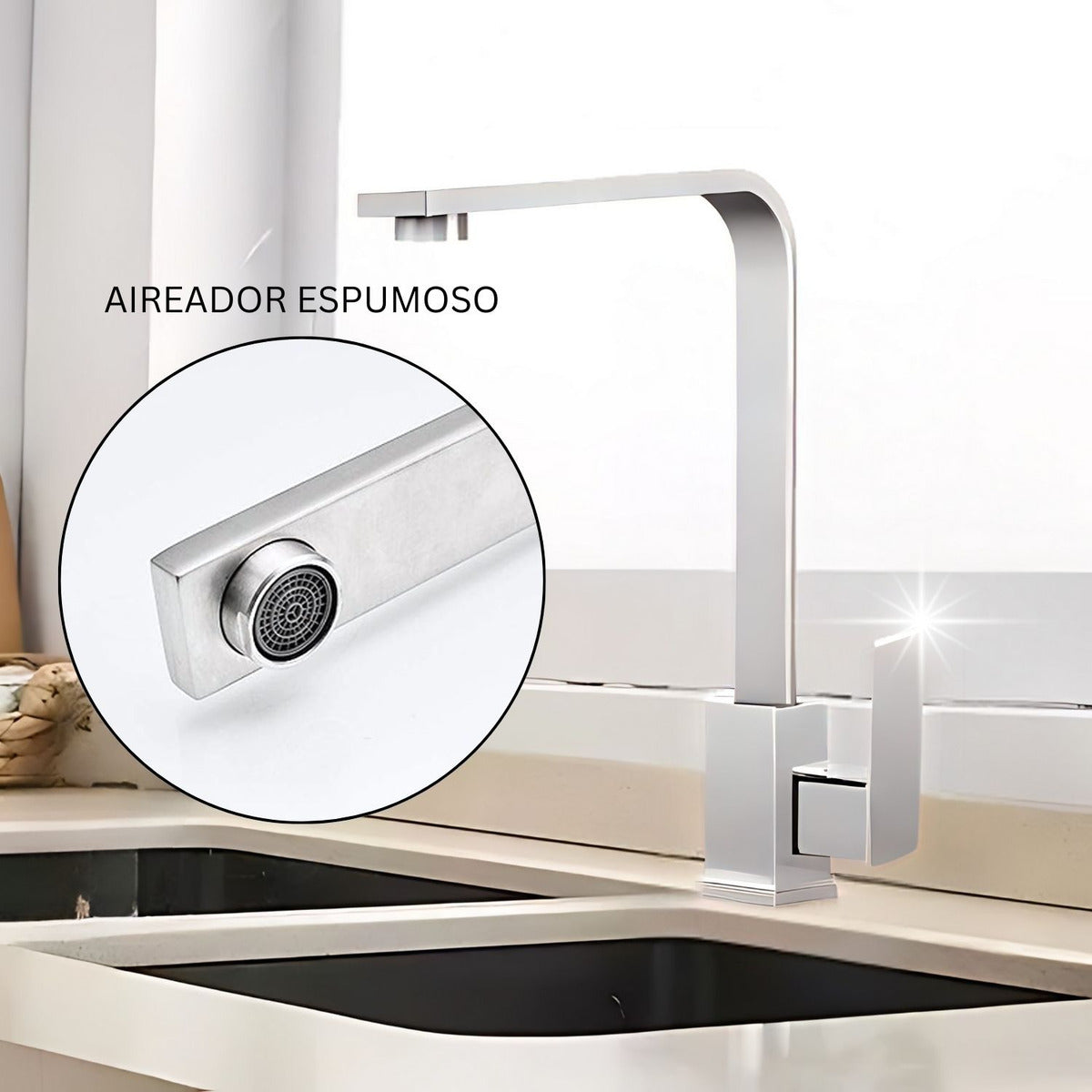 Grifer¡a Lavaplatos Monocontrol Tipo L Satinada Alta Calidad